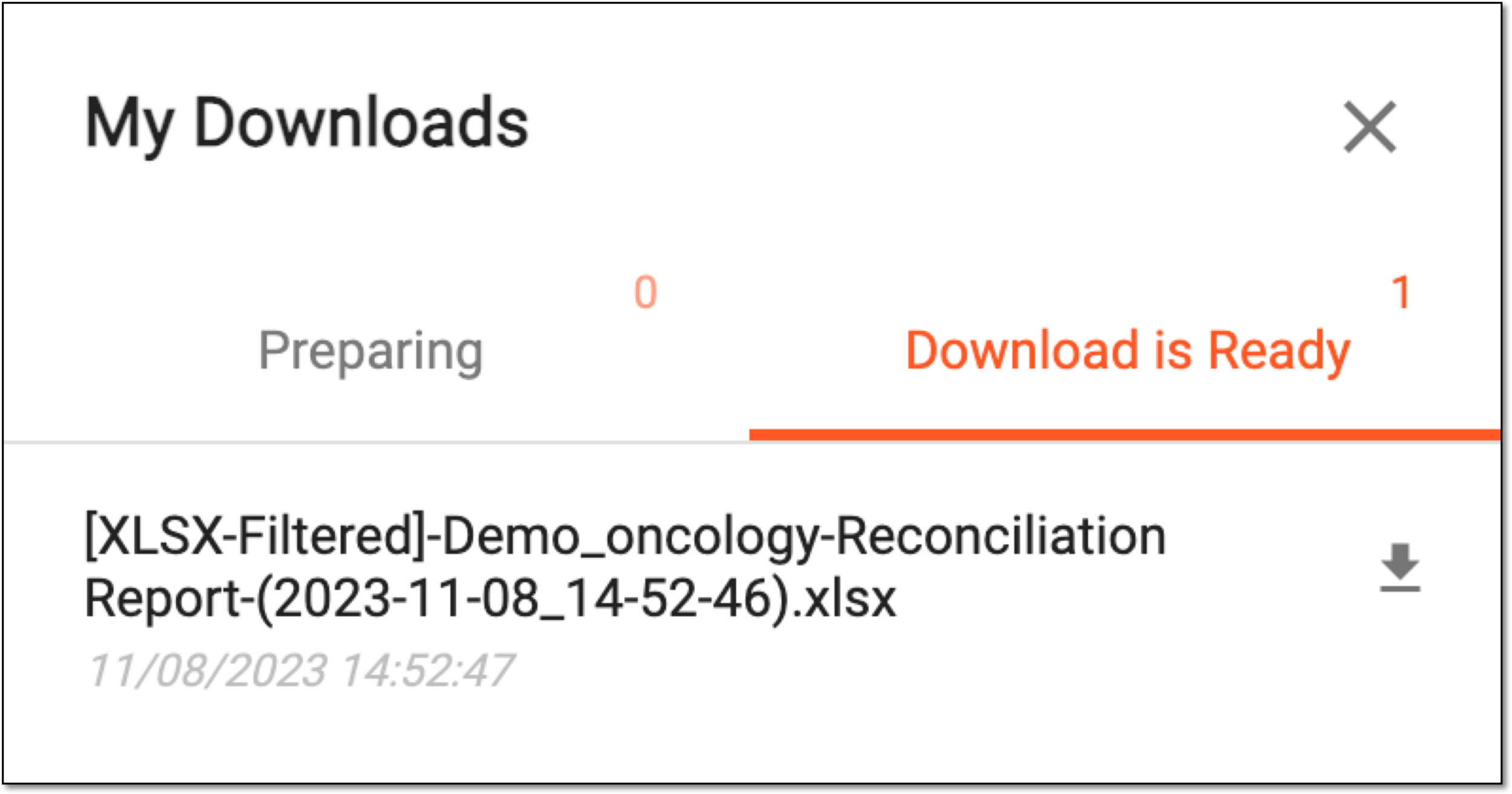Viewing downloads
