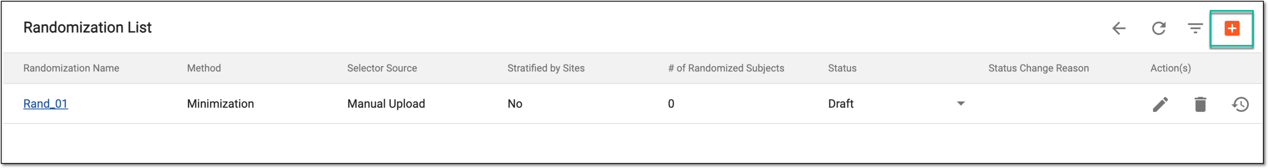 Selecting to add new randomization scheme