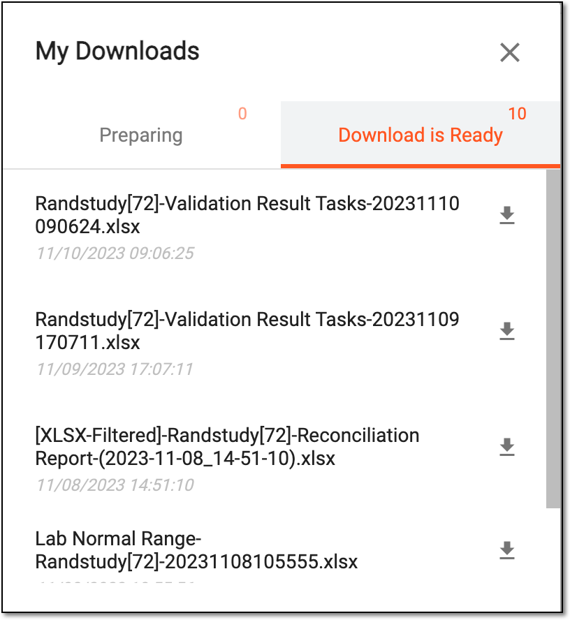 Viewing downloads