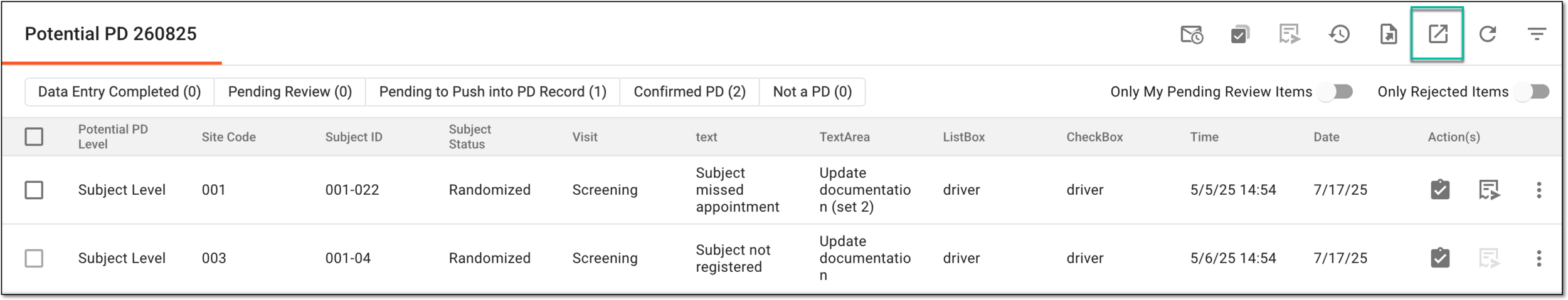 Exporting script-generated potential PD