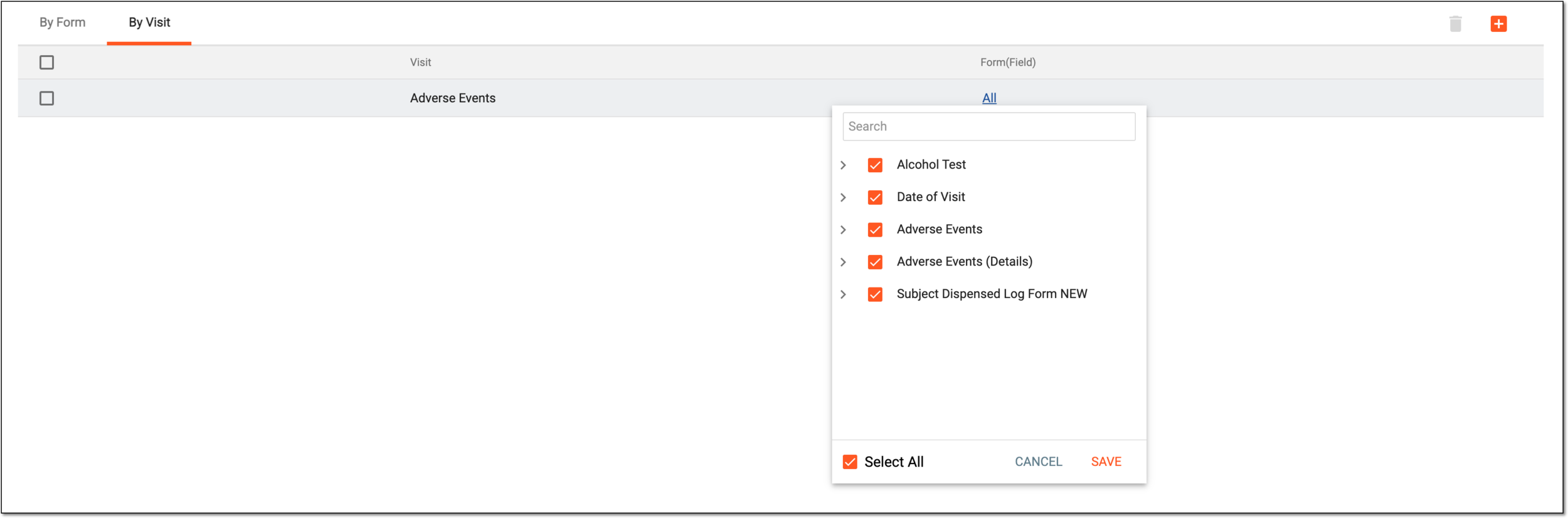 Managing visits related to form