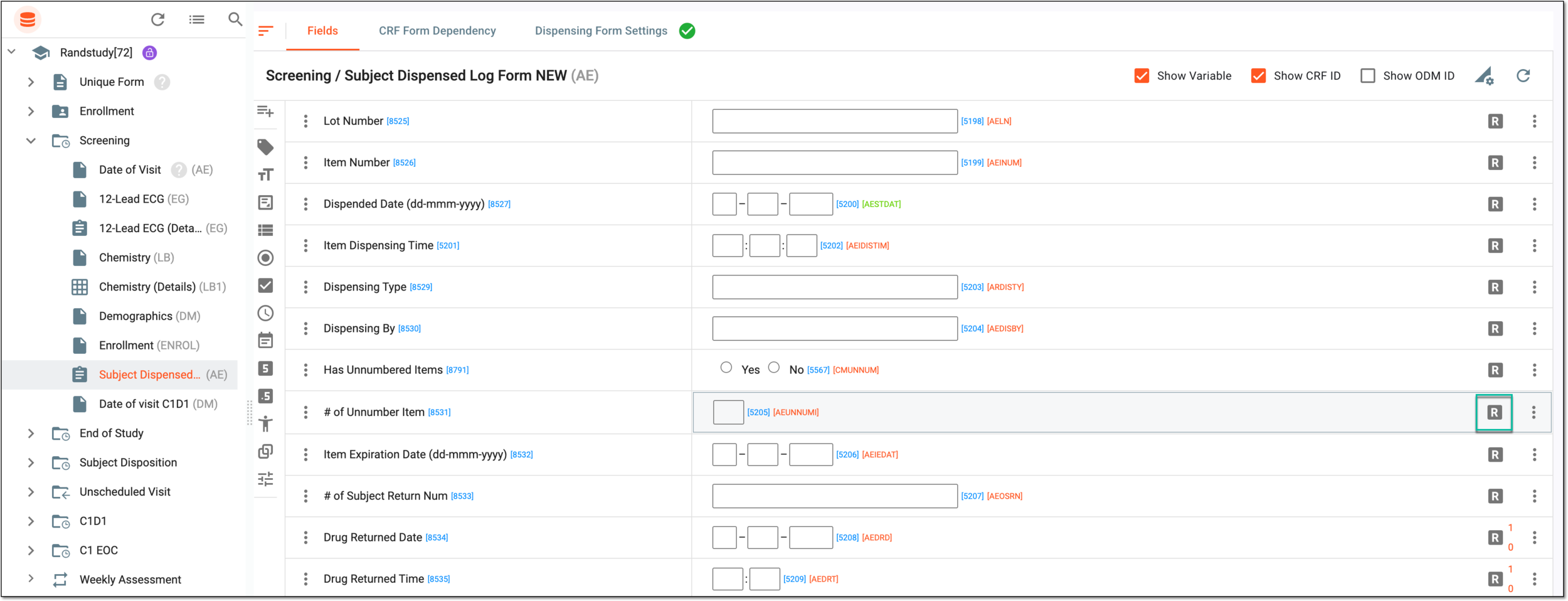 Accessing item dependency rule setup