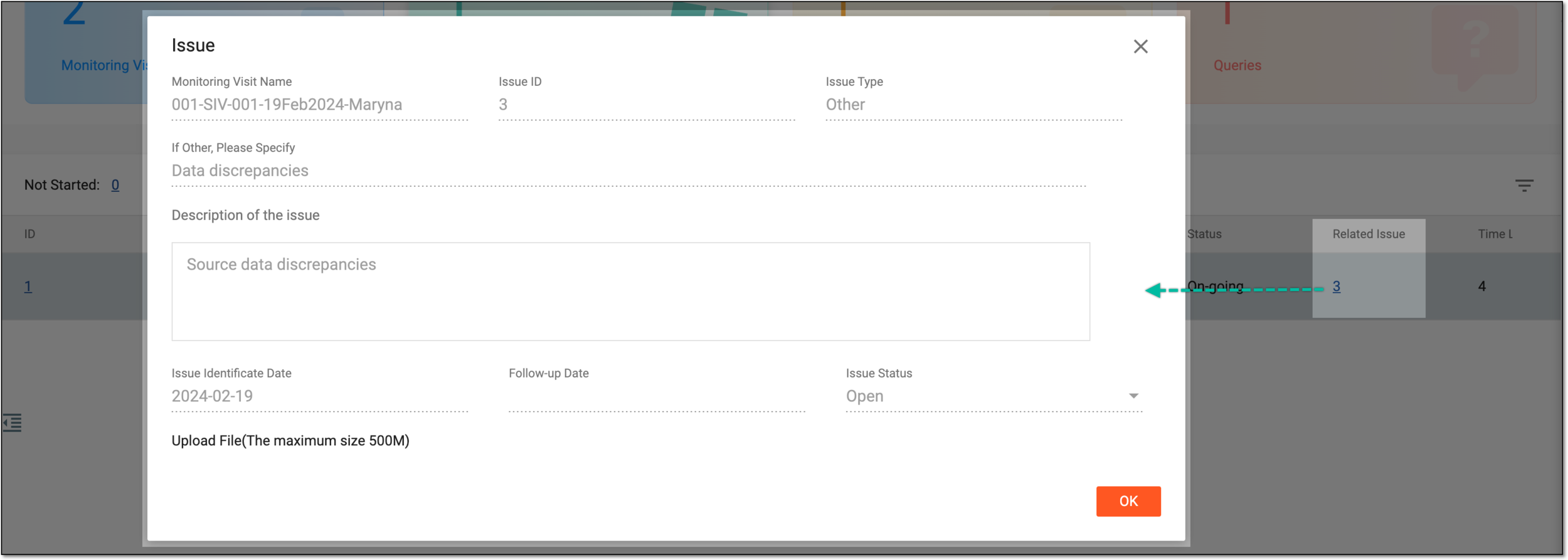 Viewing related issue