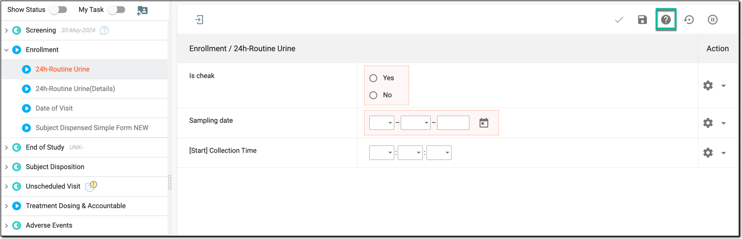 Selecting option to open query