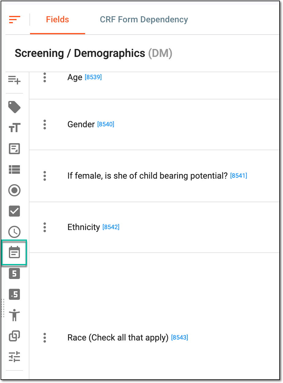 Selecting date item