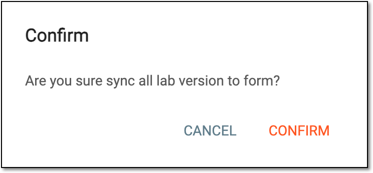 Confirming to sync all lab normal ranges in bulk