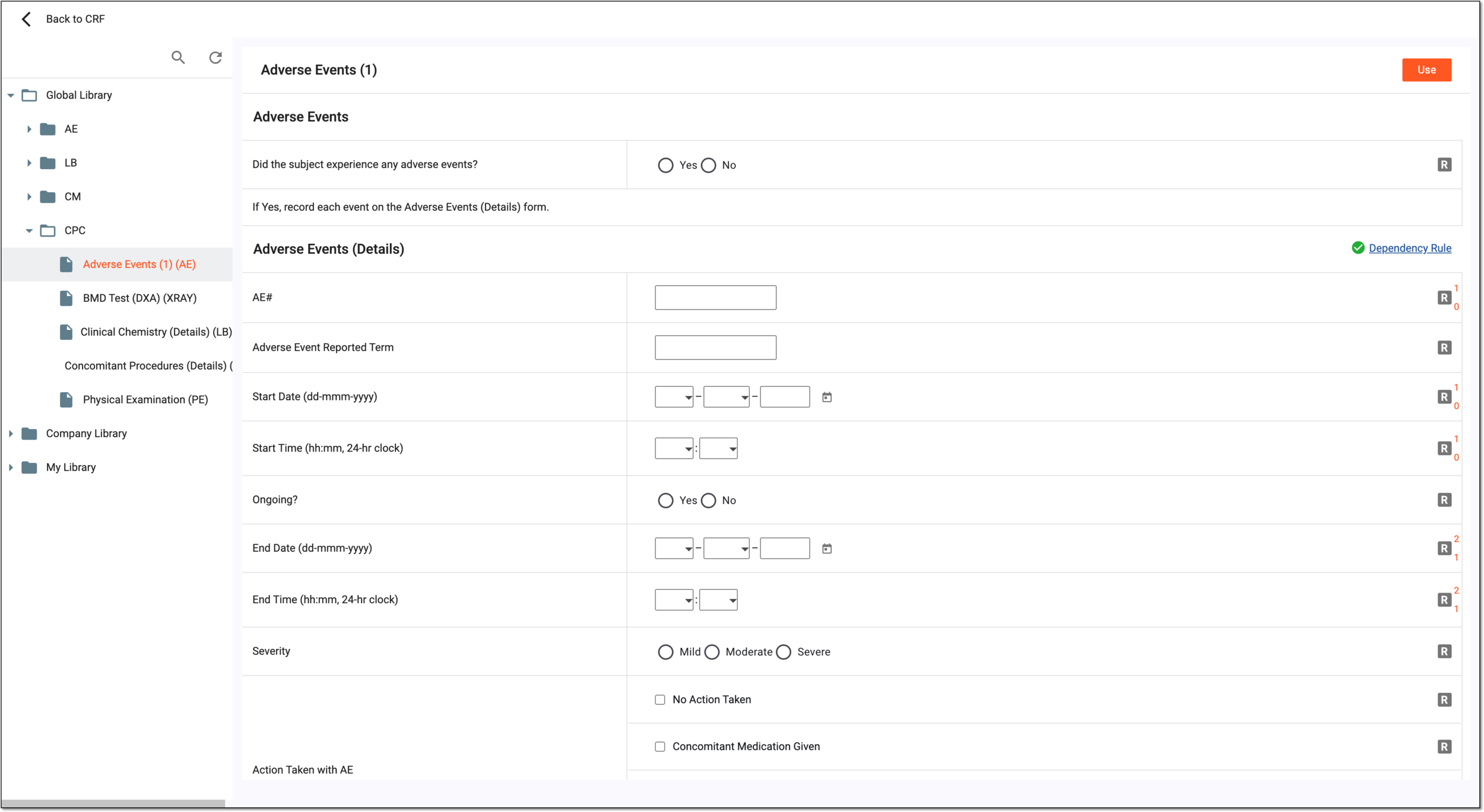 Adding form from form library