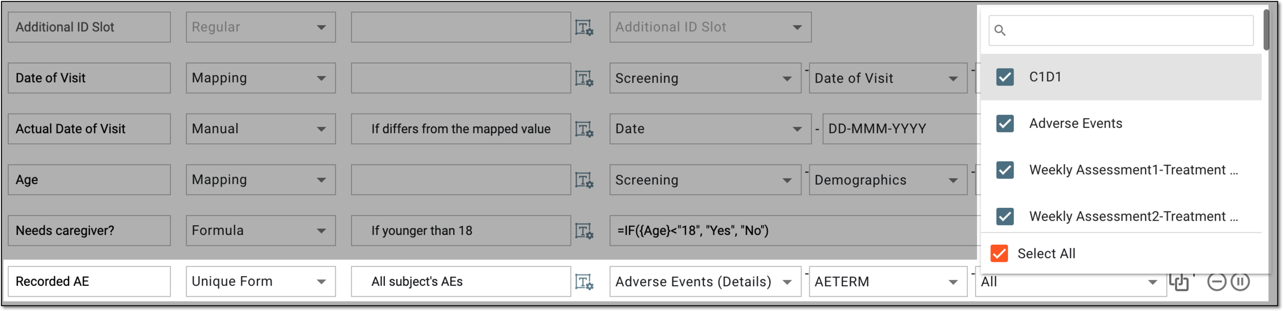 Configuring unique form field