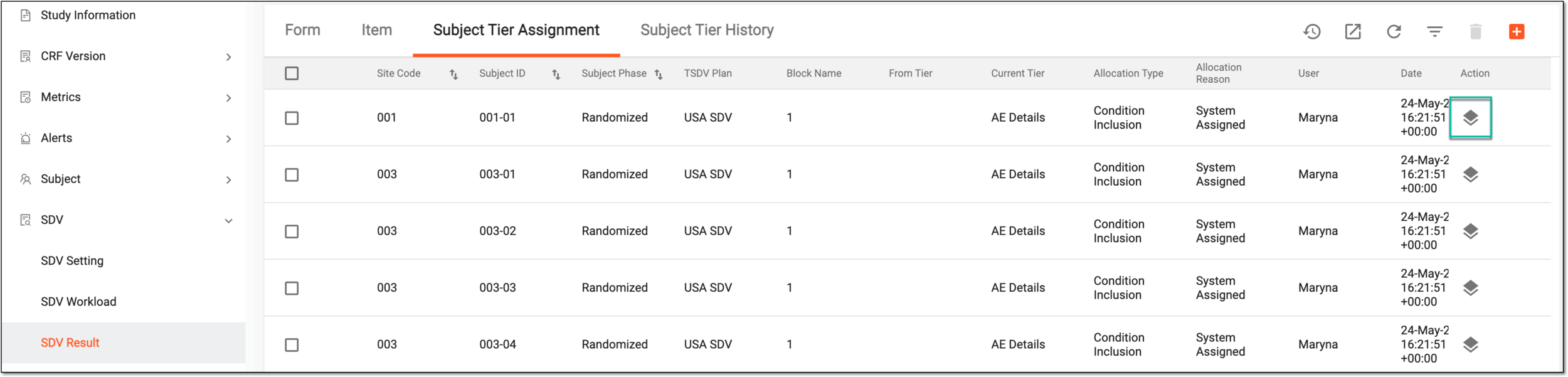 Adding subject tier assignment