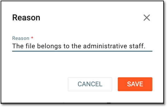 Providing reason to move files