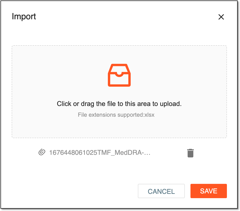 Importing MedDRA synonyms from Excel file