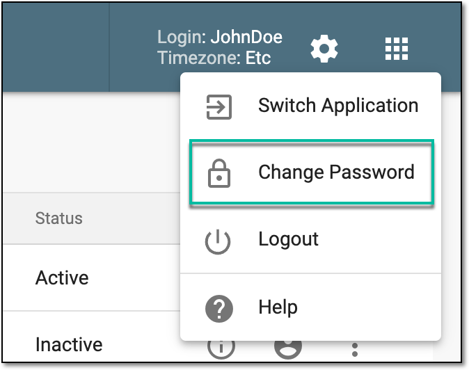 Accessing password change