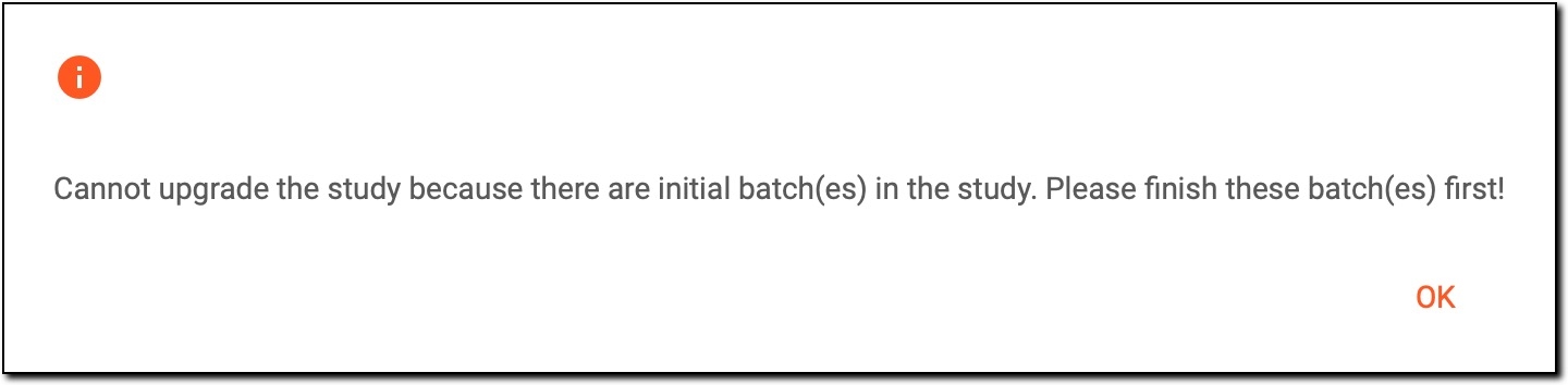 Study upgrade failed