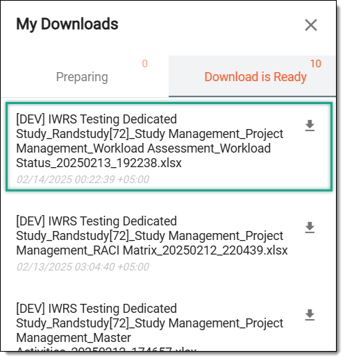 Downloading workload assessment details