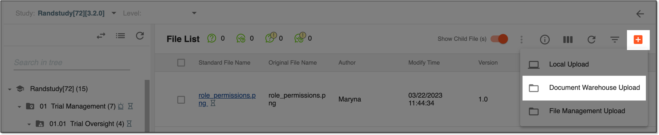 Accessing document warehouse