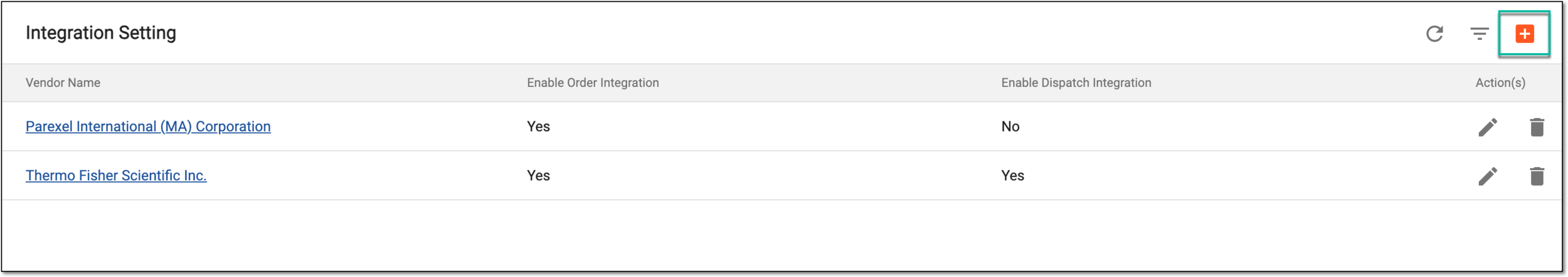 Adding new integration setting