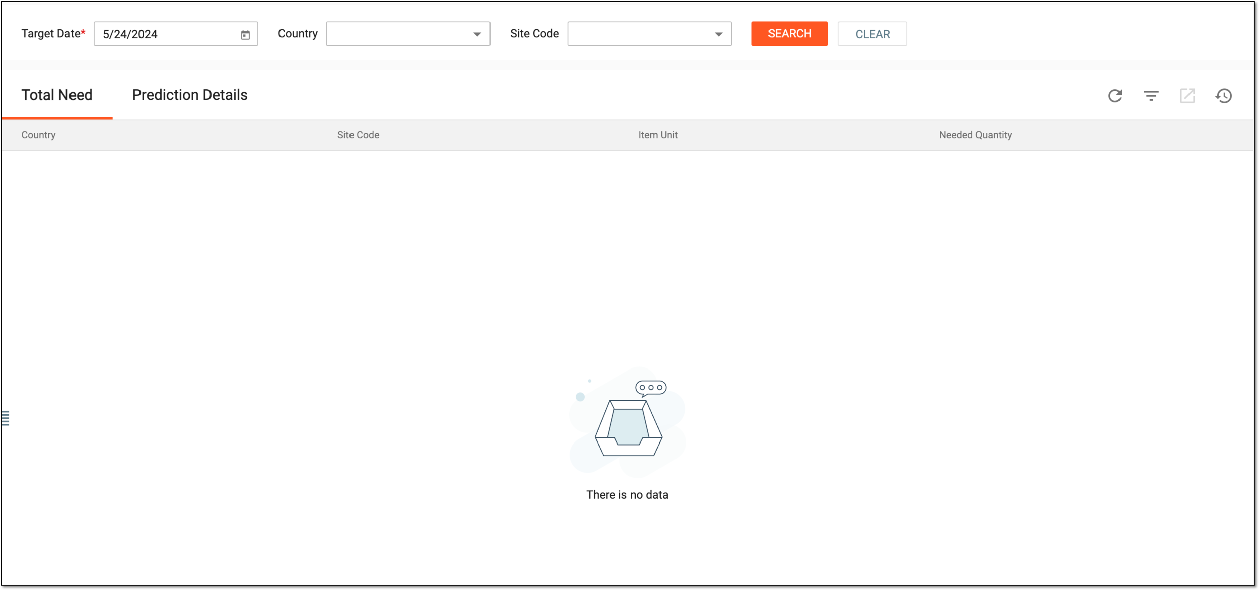 Displaying no data for dispensing