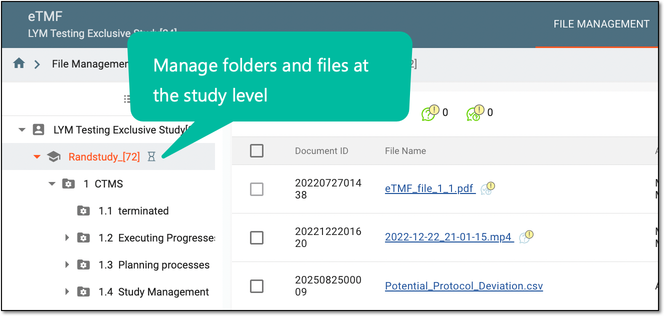 Study-level management