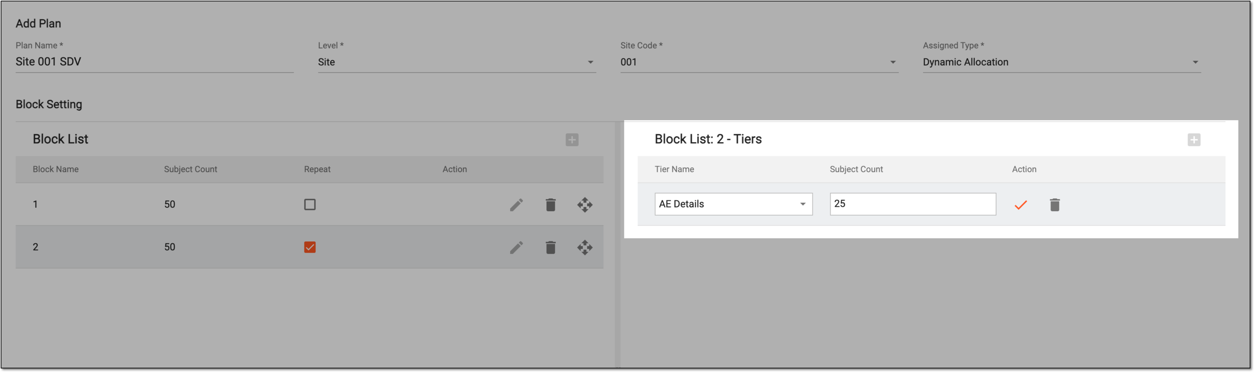 Managing block tiers