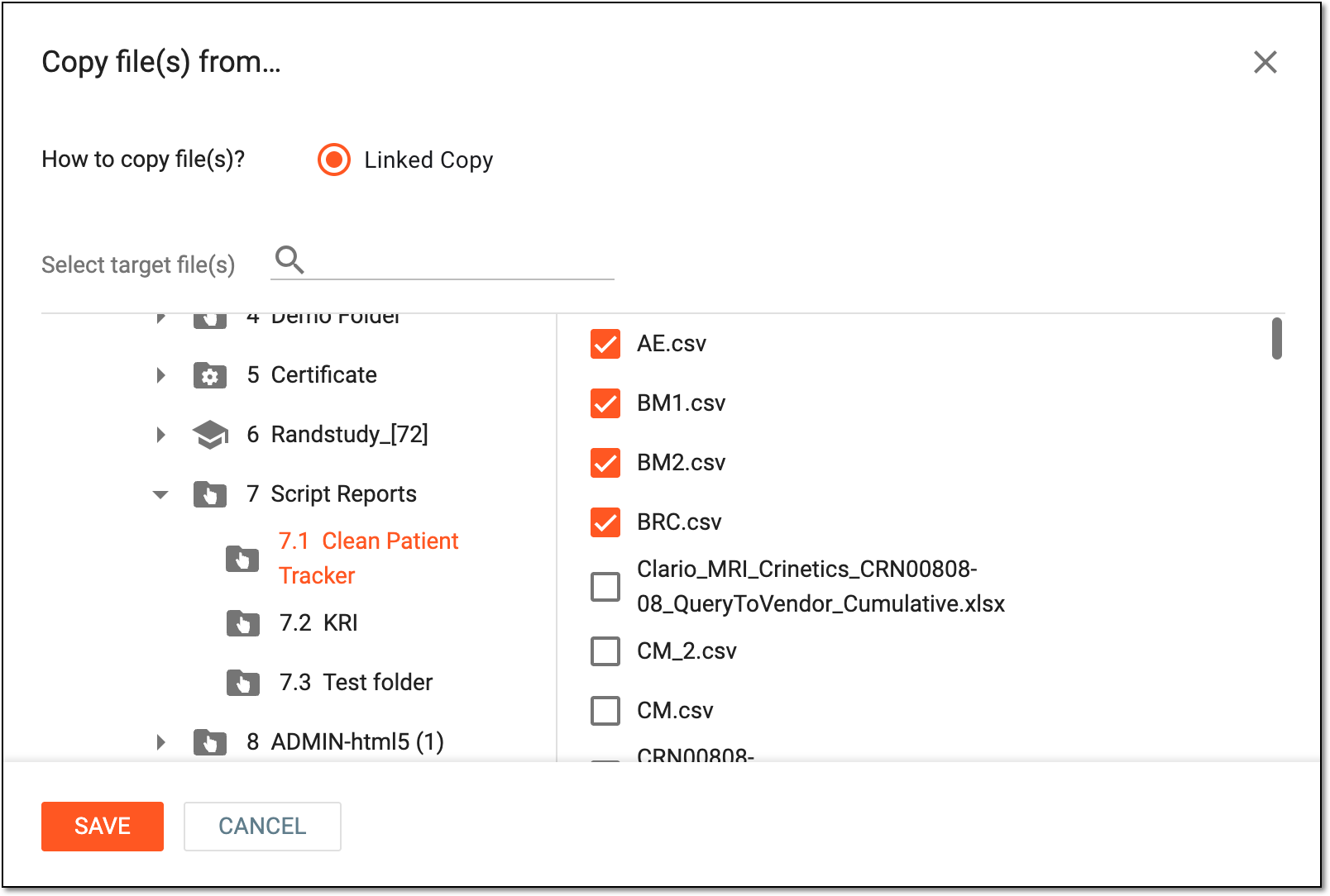 Copying files