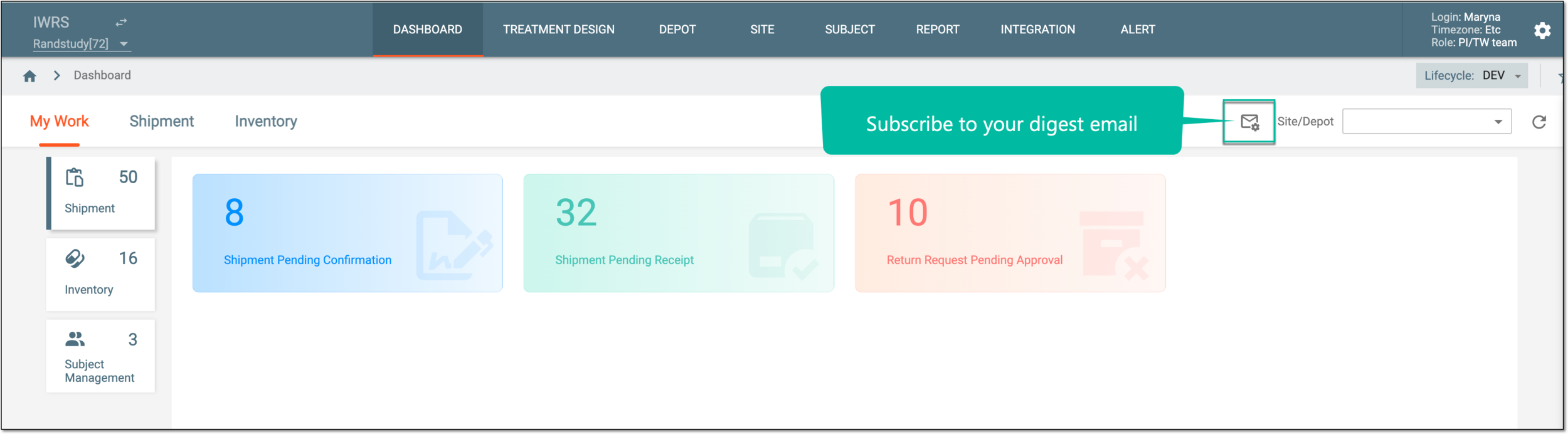 Accessing subscription settings