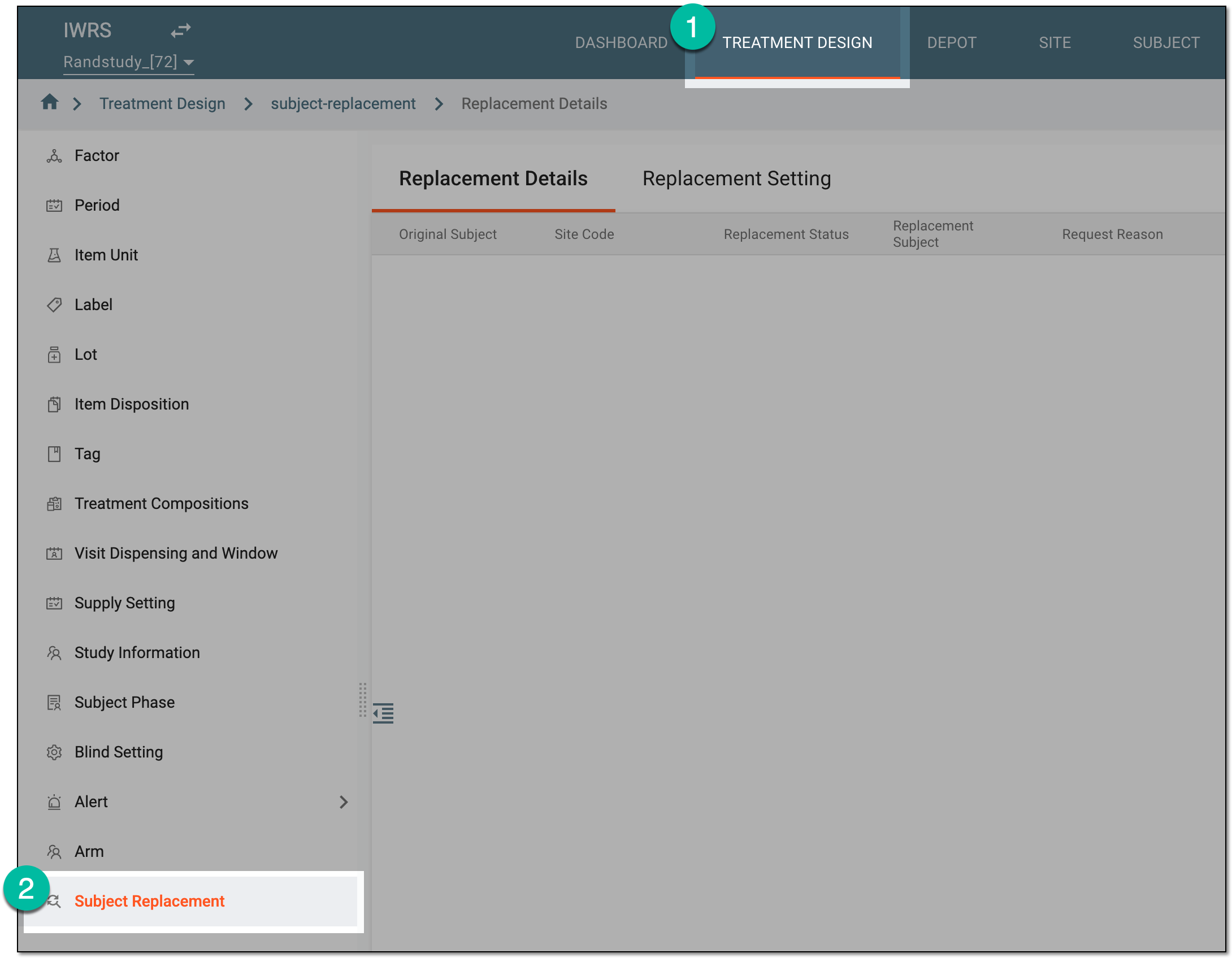 Accessing subject replacement