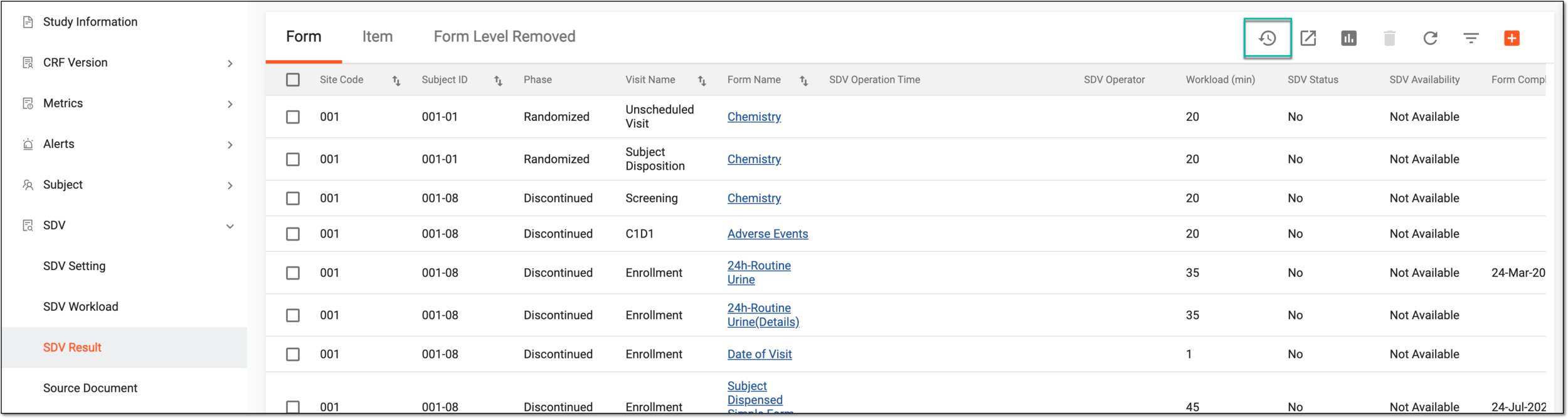 Accessing export history