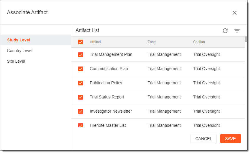 Associating artifacts