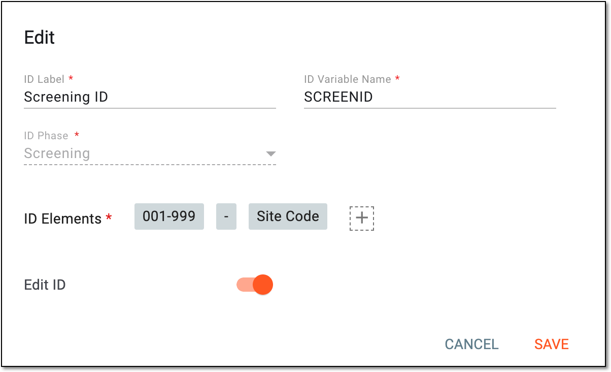 Editing ID details