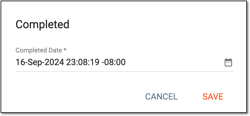Entering date of subject phase change