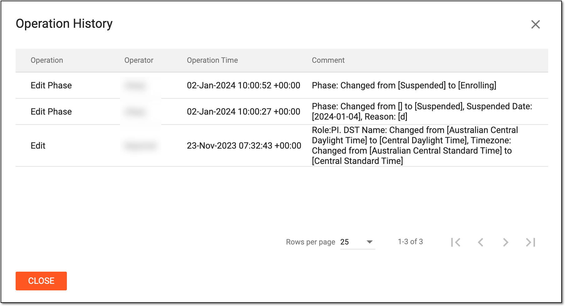 Analyzing site operation history