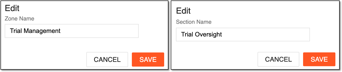 Editing zone- and section-level folders