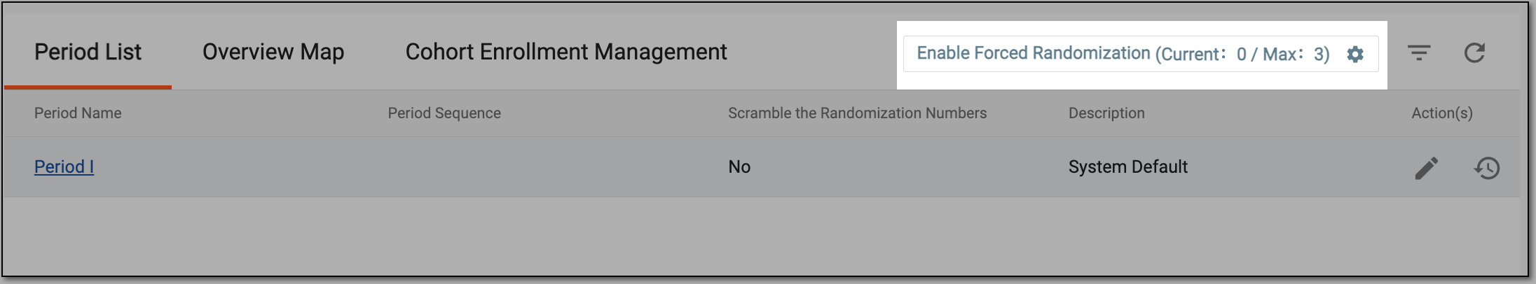 Locating randomization pattern option
