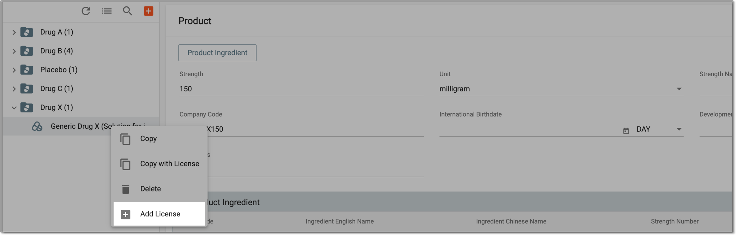 Adding license to product