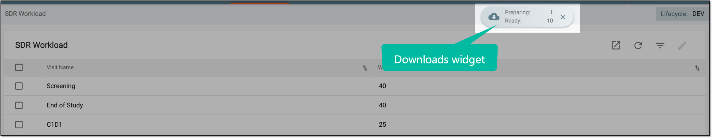 Downloads widget