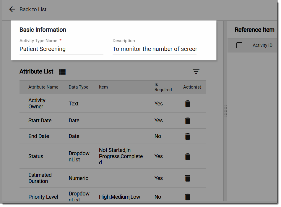 Updating activity type basic info