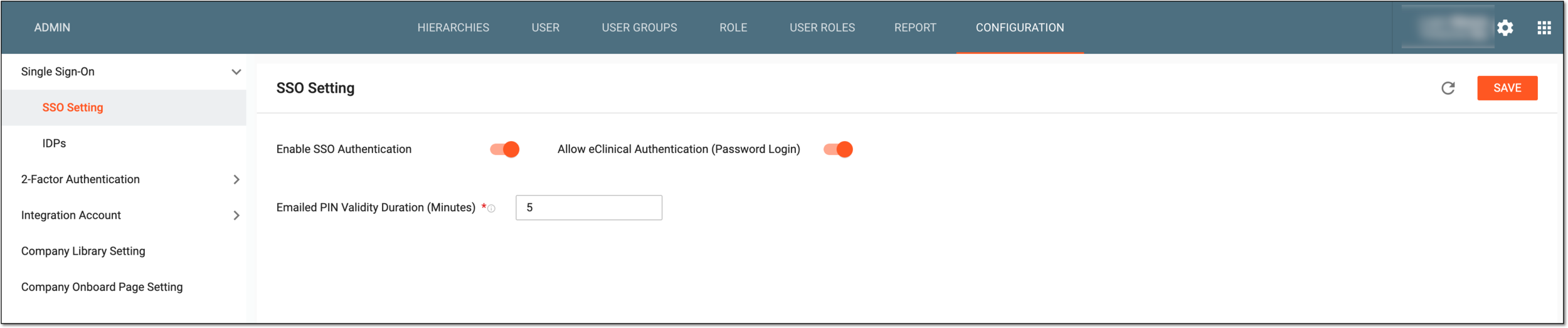 Single sign-on configuration