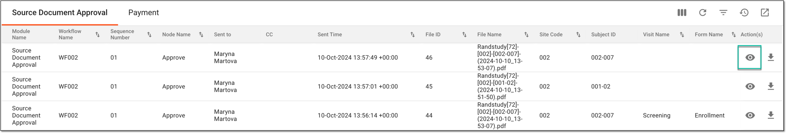 Accessing workflow-sent email preview