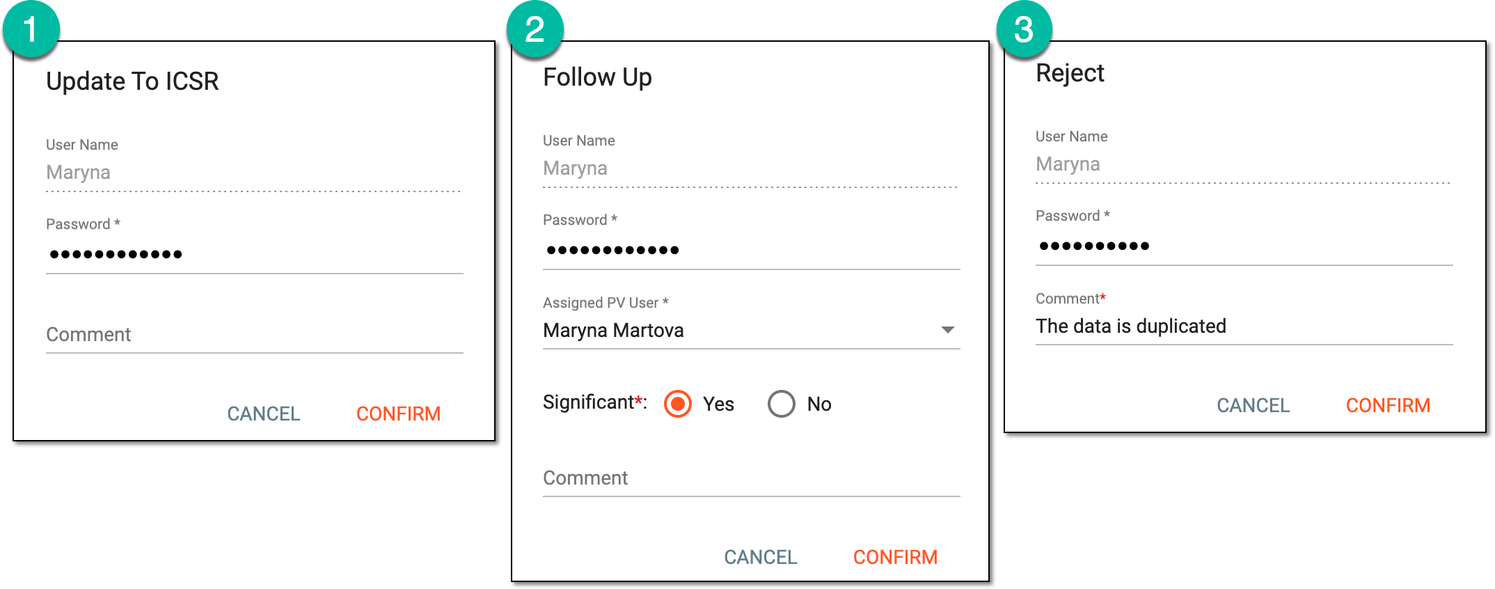 Confirming your action