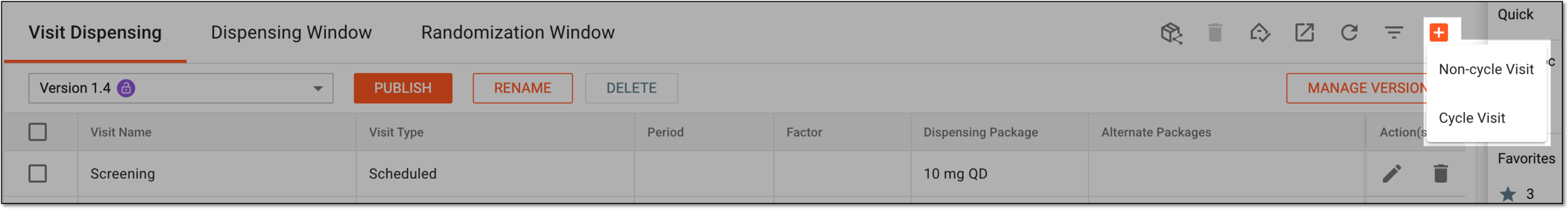 Creating cycle or non-cycle visit