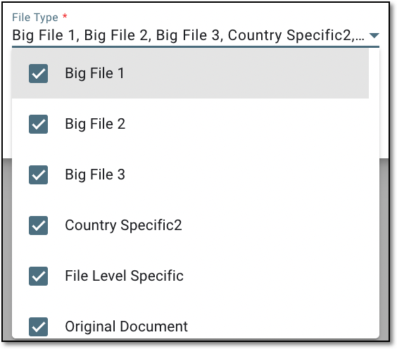 Selecting and clearing file types for file import