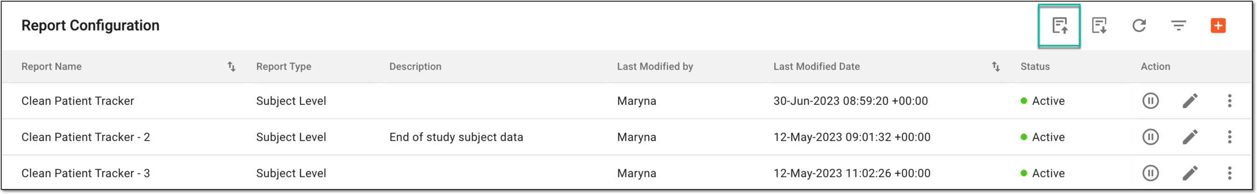 Selecting to import report template