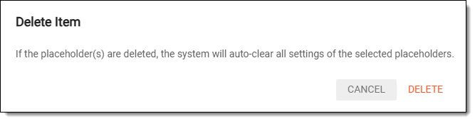 Confirming placeholder deletion