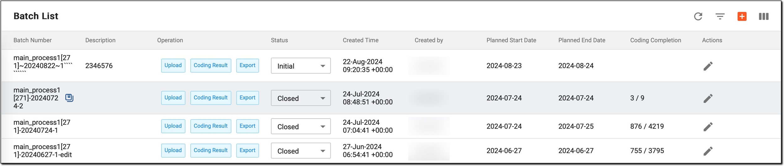 Reviewing available coding batches