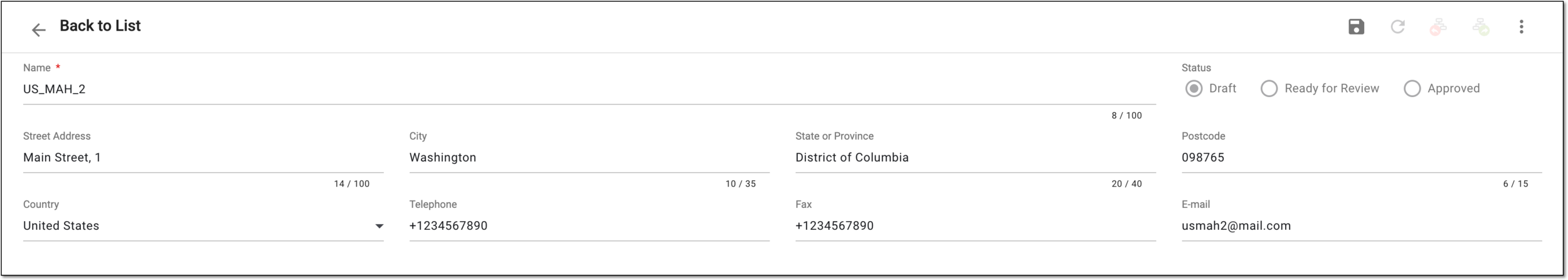 Configuring applicant or holder details