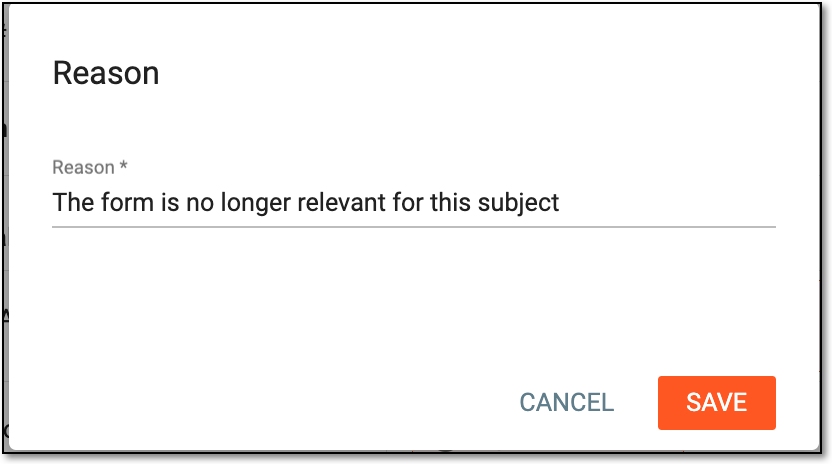 Providing reason for form activation/inactivation