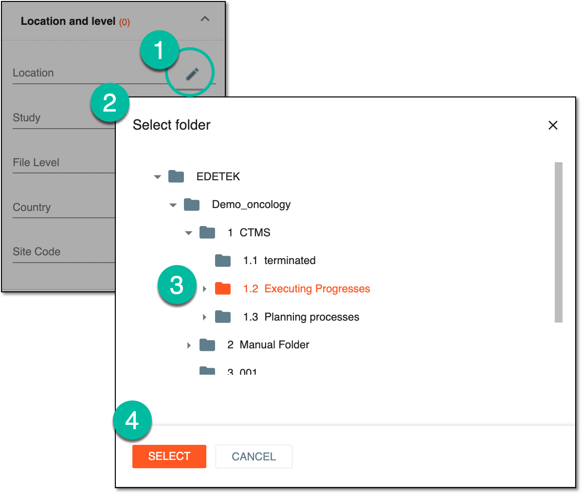 Selecting location