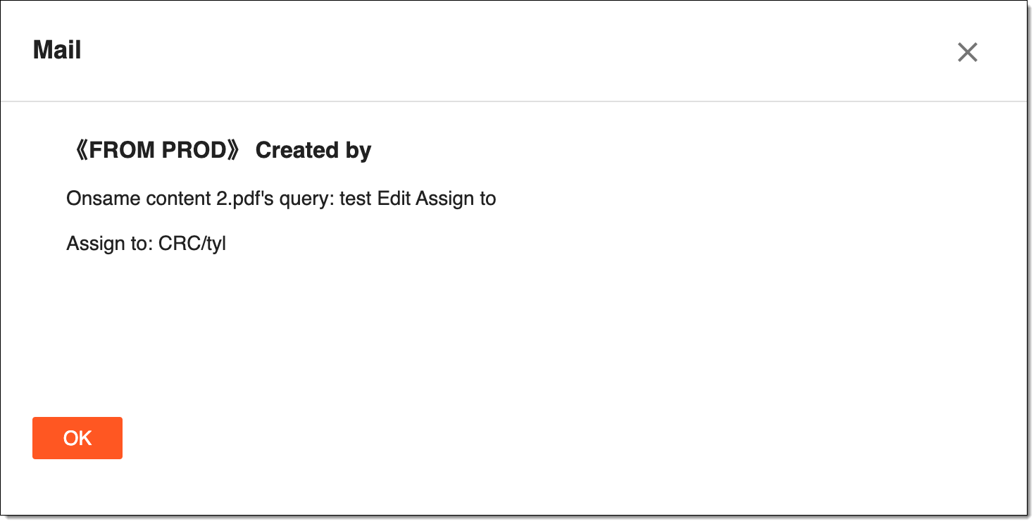 Viewing query email contents