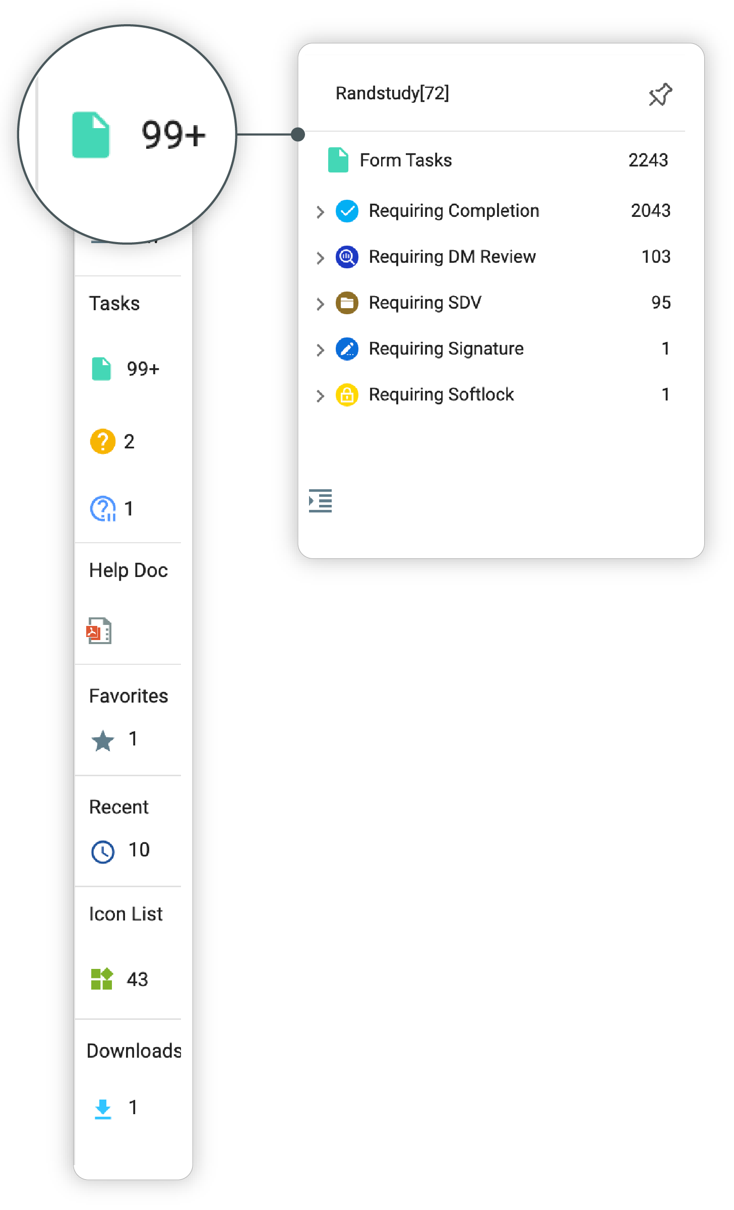 Expanding Tasks panel