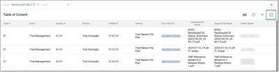 Exporting table of contents data
